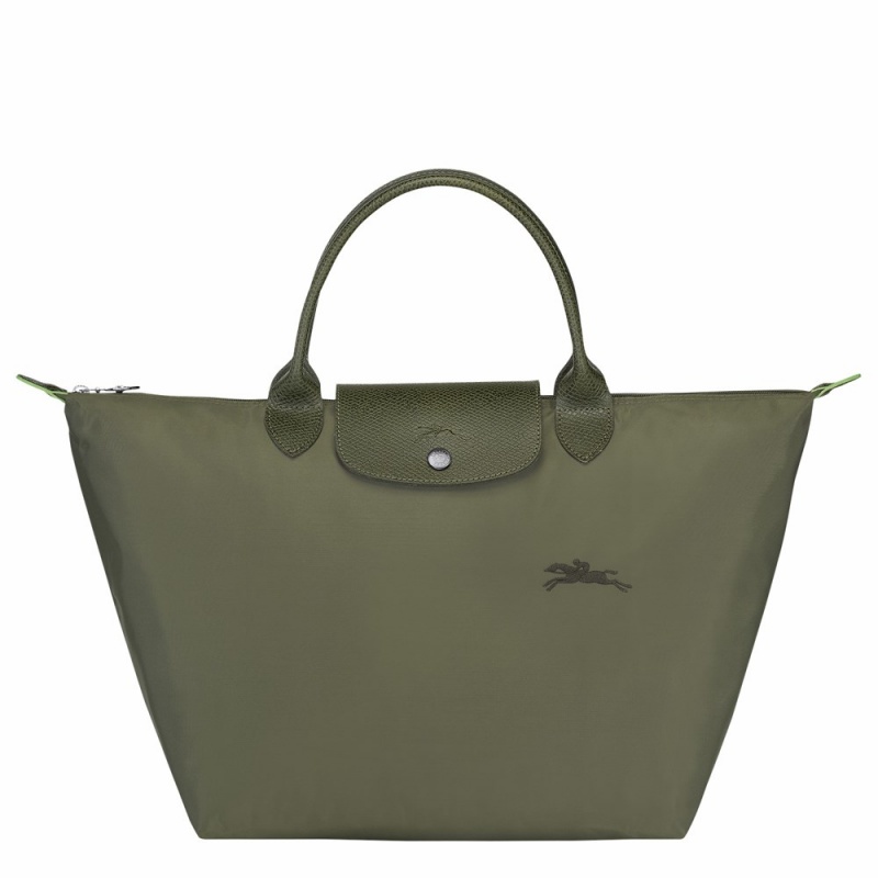 Army Green Longchamp Le Pliage M Women's Handbags